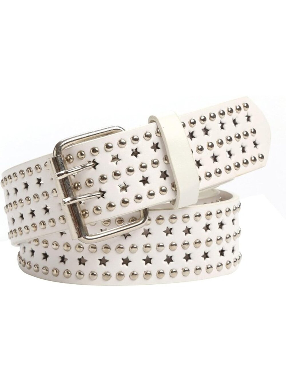 Double Grommet Leather Belt for Women & Men | Goth Studded Punk Style y2k Jeans